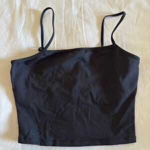 Alo black cropped cami with shelf bra